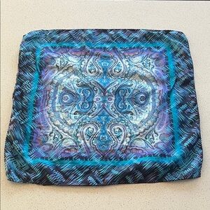 Etro Paisley Small Scarf Silk Purple Blue